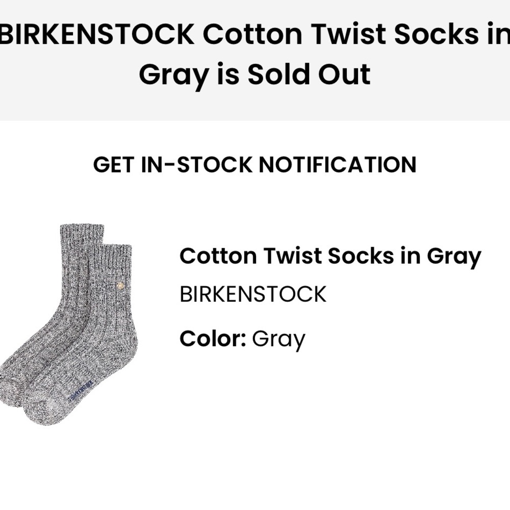 Birkenstock cotton twist socks in grey